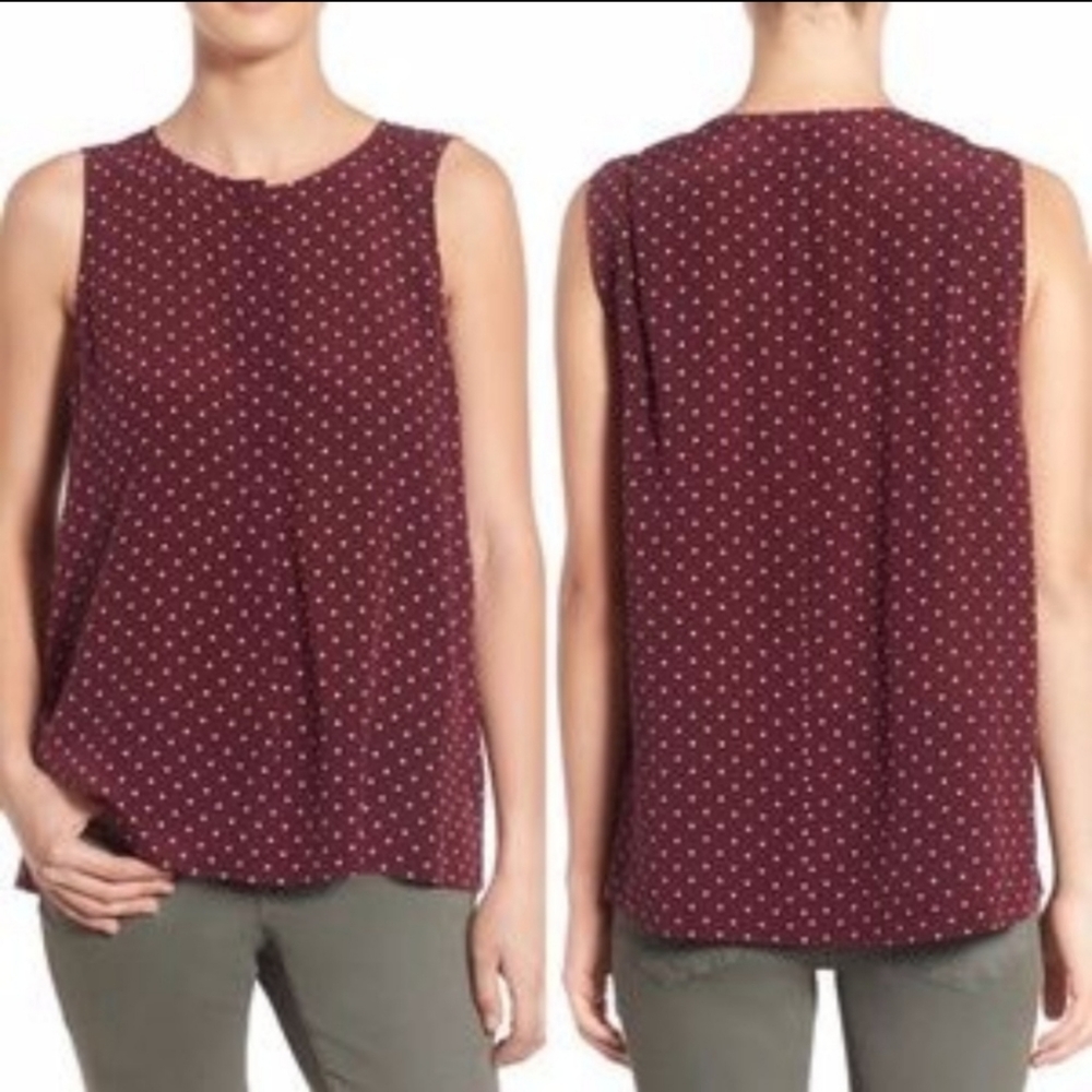 Madewell Silk Composition Star Polkadot Blouse Top